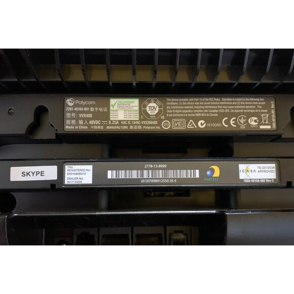 Polycom HDvoice VVX400 Desk Phone Black NO POWER CORD - Picture 7 of 7